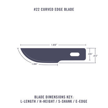 Curved Edge Blades #22, (Pkg. of 5)