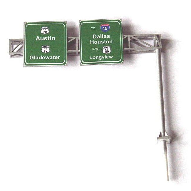 Customcuts by Summit Highway Cantilever Sign Kit (2 - Lane), HO Scale