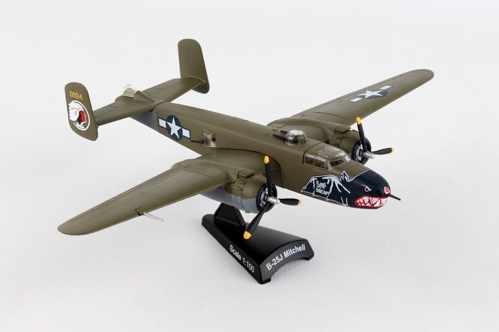 Daron "Postage Stamp" B - 25J Michell™ Betty's Dream Diecast Collectible Airplane, 1/100 Scale - Micro - Mark Diecast Planes