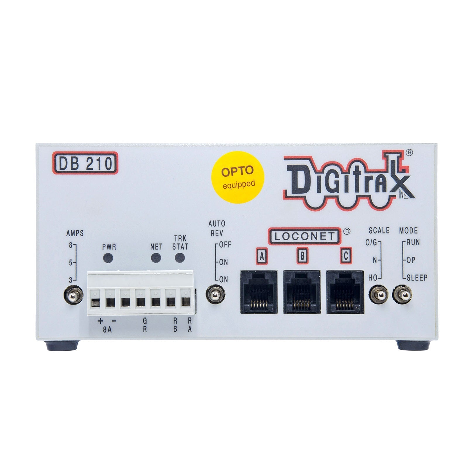 Digitrax® DB210 - OPTO Single 3/5/8 Amp AutoReversing DCC Booster