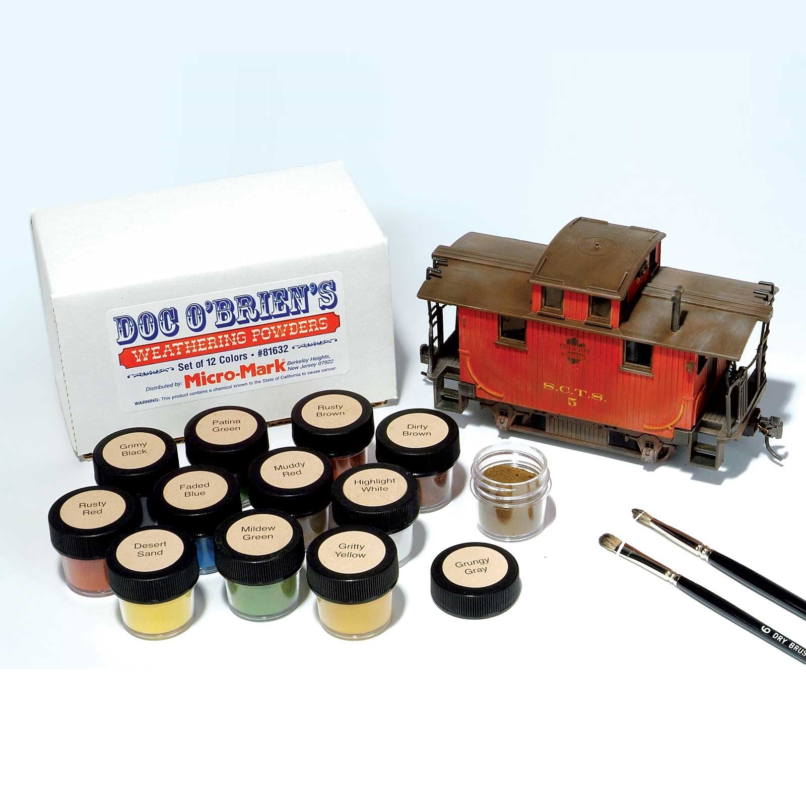 Doc O'Brien's Weathering Powders, Set of 12 Colors - Micro - Mark Weathering