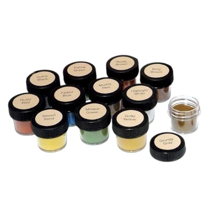 Powder Model Weathering Powders 12 Color Set | Model Pigment Powders | Micro-Mark