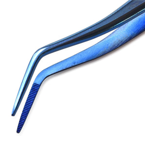 Double Bend Dental Tweezer (SS) (Ti), titanium plated