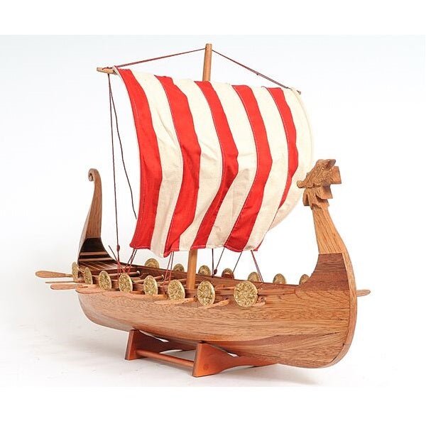 Drakkar Viking Long Boat Fully - Assembled Decorative Wood Model