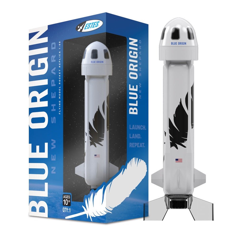 Estes® Blue Origin "New Shepard" (Jeff Bezos' Rocket) Model Rocket Kit, 1/166 Scale - Micro - Mark Model Rocketry