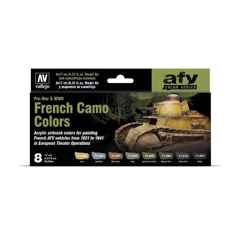 French Camo Colors Pre - War & WWII AFV Color Series by Vallejo