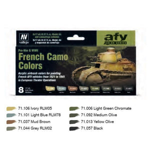 French Camo Colors Pre - War & WWII AFV Color Series by Vallejo