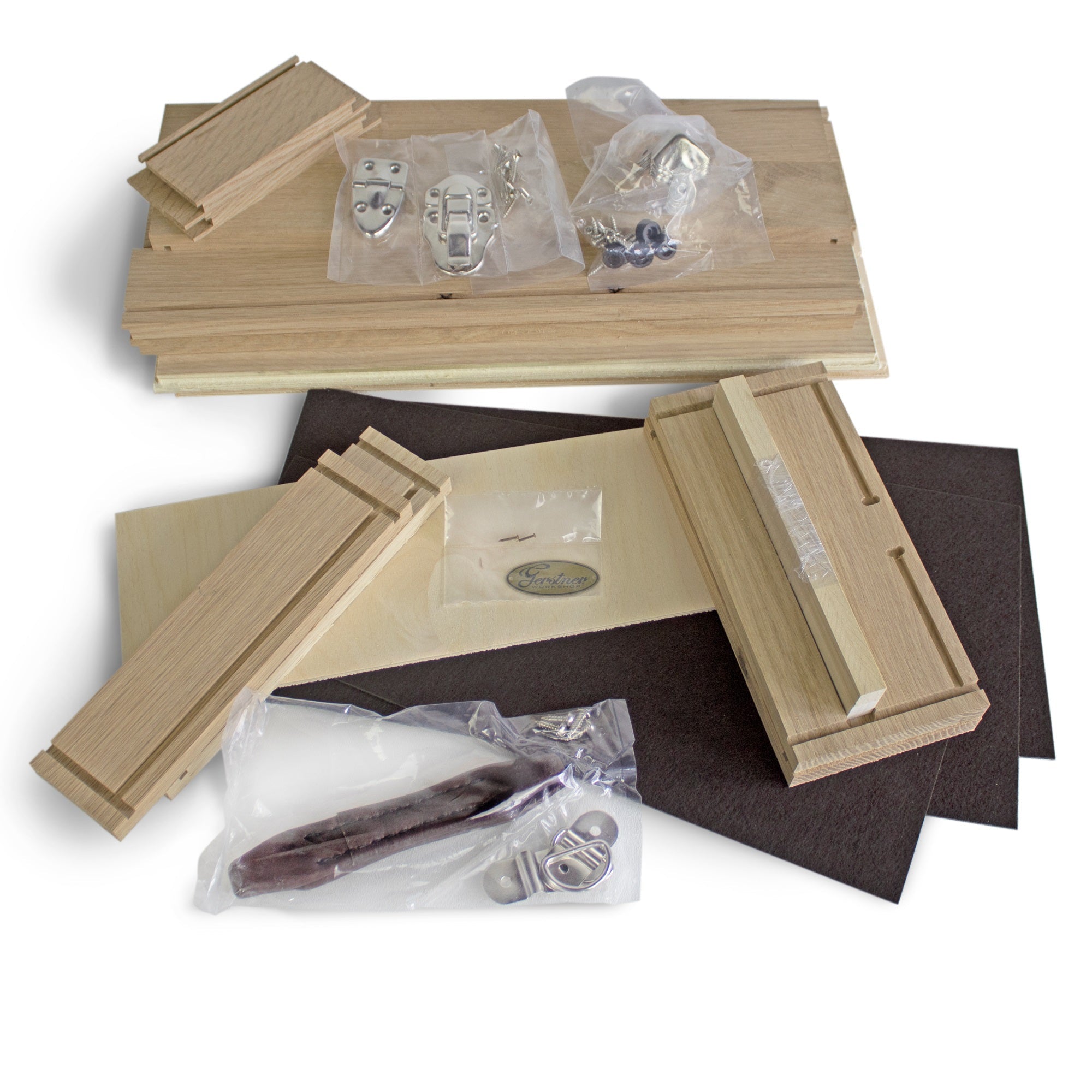 Gerstner Unfinished Wooden Tote Case DIY Kit, Brown Felt - Micro - Mark Organizers