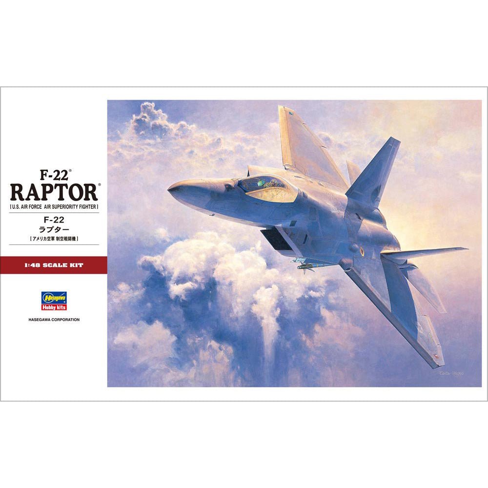 Hasegawa F - 22 Raptor "Stealth Fighter" USAF Plastic Model Kit - 1/48 Scale - Micro - Mark Scale Model Kits