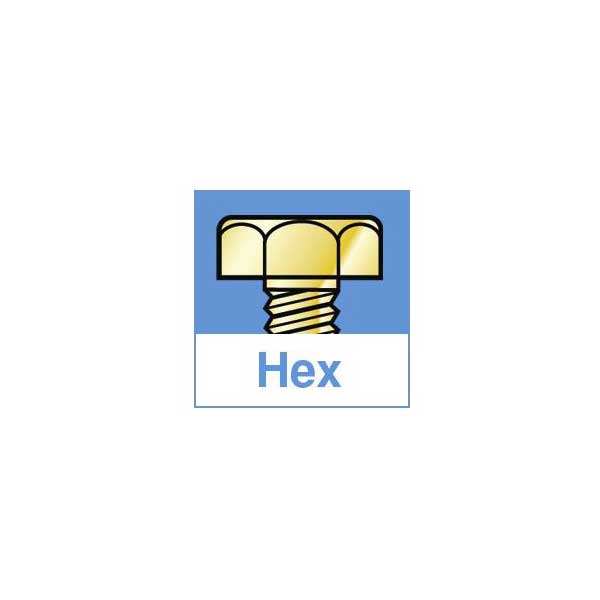 Hex Screws, Package of 25, 1 - 72 x 1/2