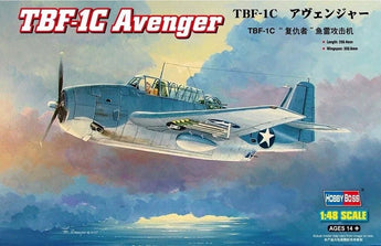 HobbyBoss TBF - 1C Avenger Torpedo Bomber Plastic Model Kit, 1/48 Scale