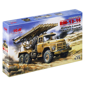 ICM BM-13-16, Multiple Launch Rocket System on ZiL-131 Base Plastic Model Kit, 1//72 Scale