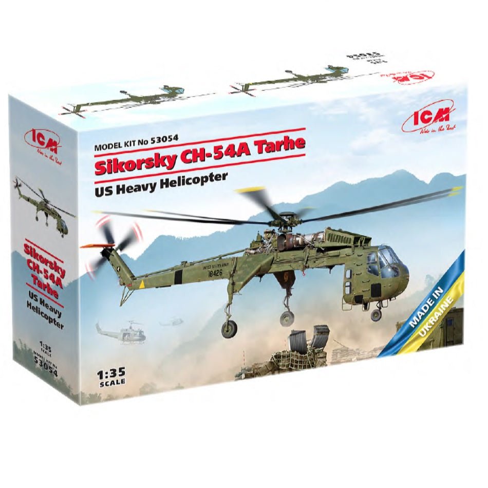 ICM Sikorsky CH - 54A Tarhe U.S. Heavy Helicopter Plastic Model Kit, 1/35 Scale