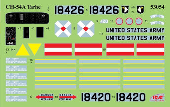 ICM Sikorsky CH - 54A Tarhe U.S. Heavy Helicopter Plastic Model Kit, 1/35 Scale