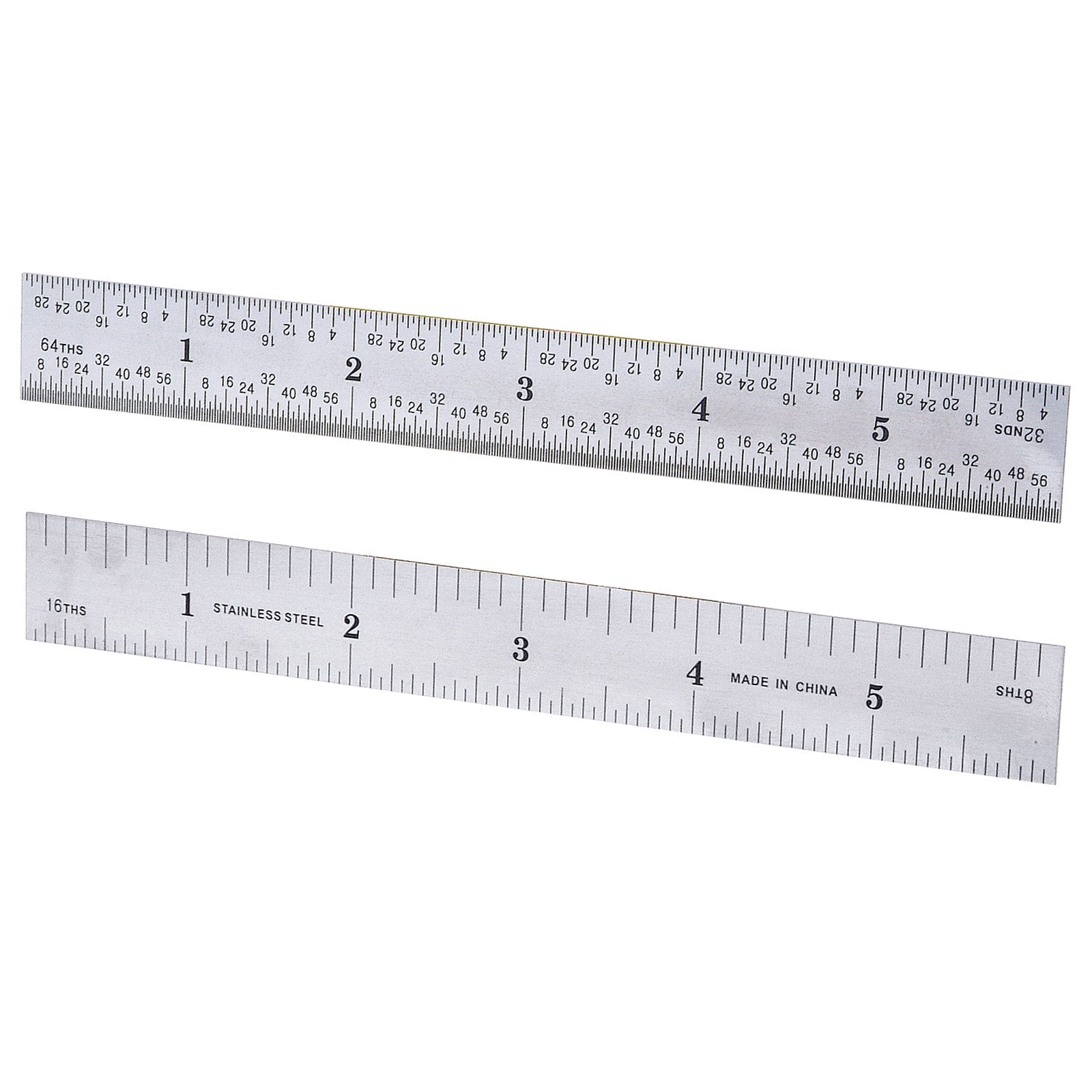 6 Inch Metal Ruler / Machinist's Scale 8th's, 16th's, 32nds & 64th's ...