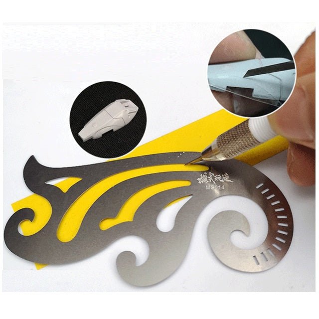 Infini Metal - Etched French Curve Panel Line Scribing Guide - Micro - Mark Painting Accessories