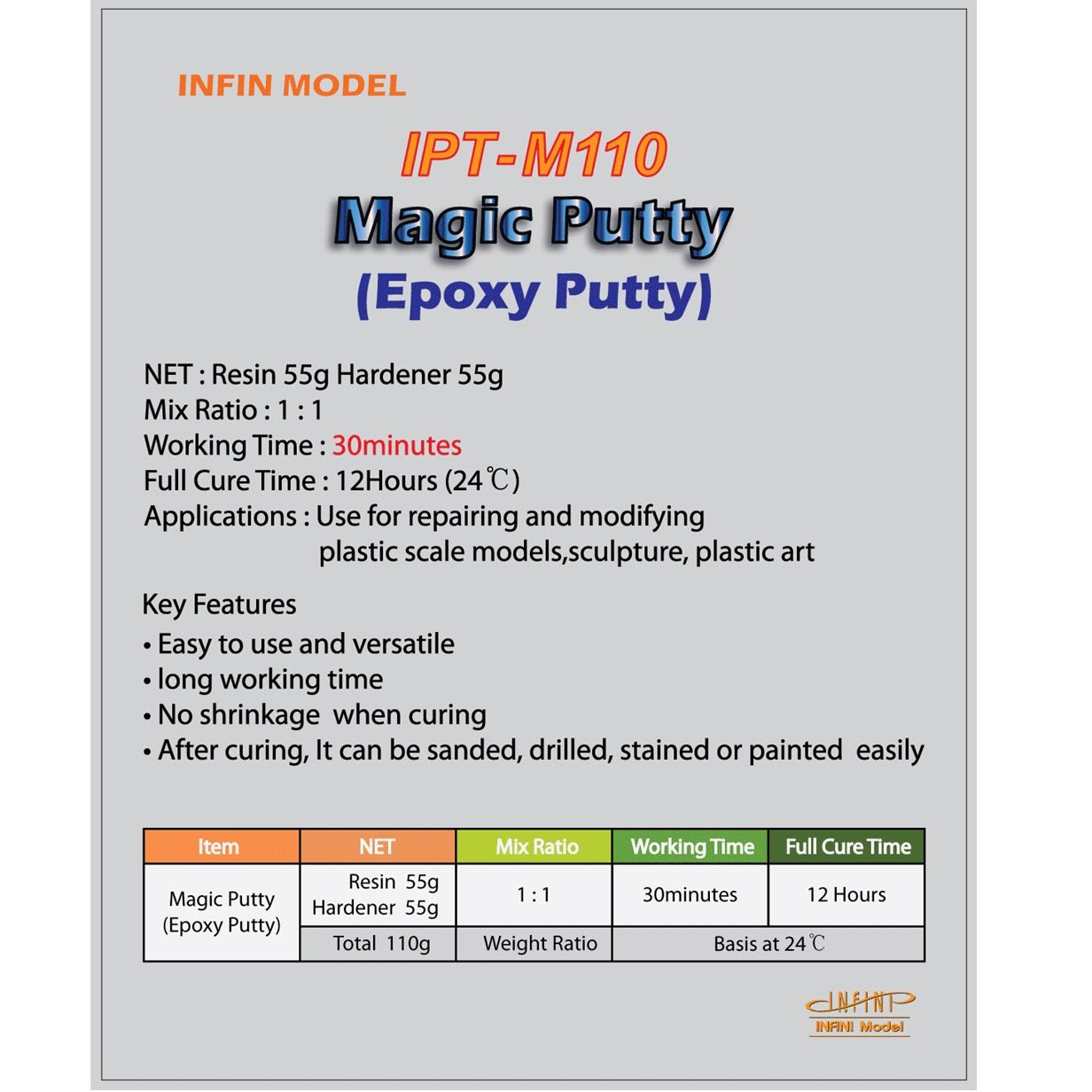 INFINI Model Magic Epoxy Putty