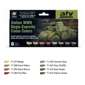 Italian WWII Regio Esercito Camo Colors AFV Color Series by Vallejo