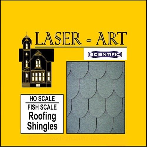 Laser Art by Scientific HO Scale Paper Roofing Shingles - Fish Scale Style (6 pack)