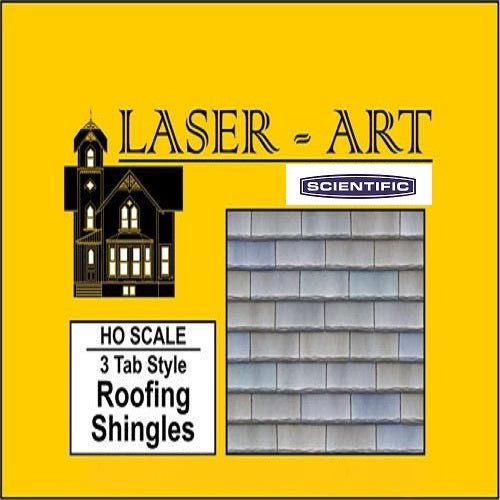 Laser Art by Scientific HO Scale Paper Roofing Shingles - Tab Style (6 pack)