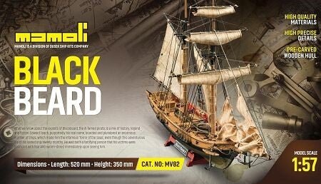 Mamoli Blackbeard Ship Model Kit, 1/57 Scale
