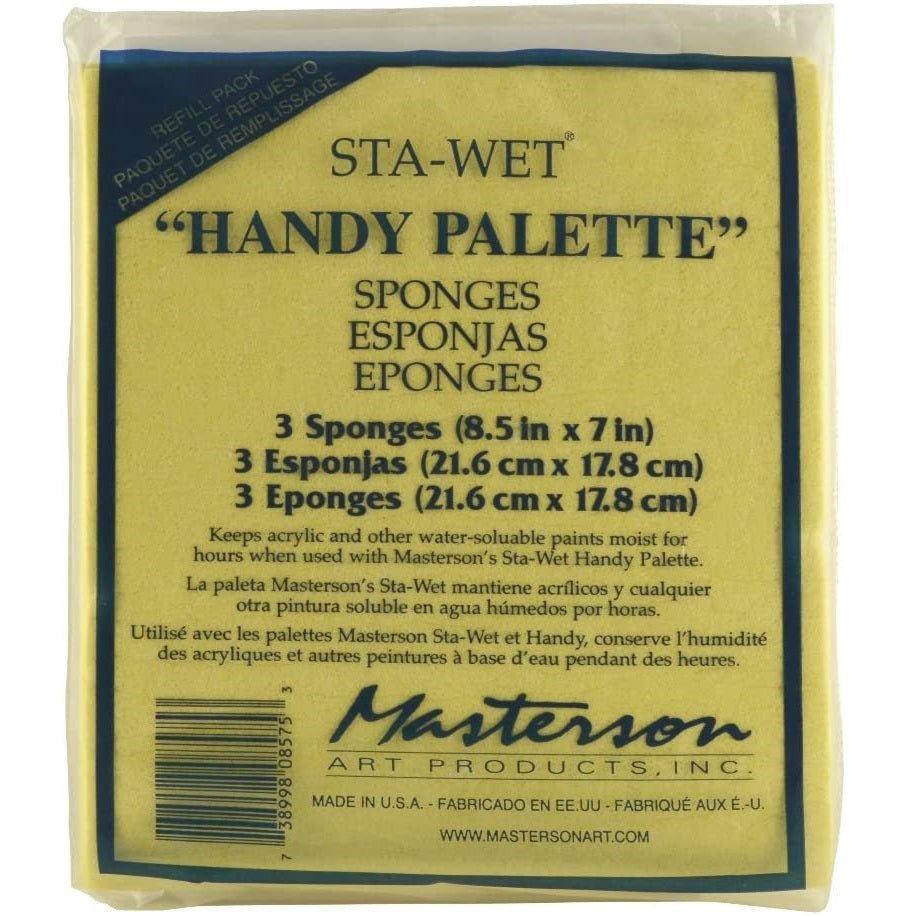 Masterson Art Products Sta - Wet® Handy Palette™ Sponge Insert, 3 Pieces Refill Pack
