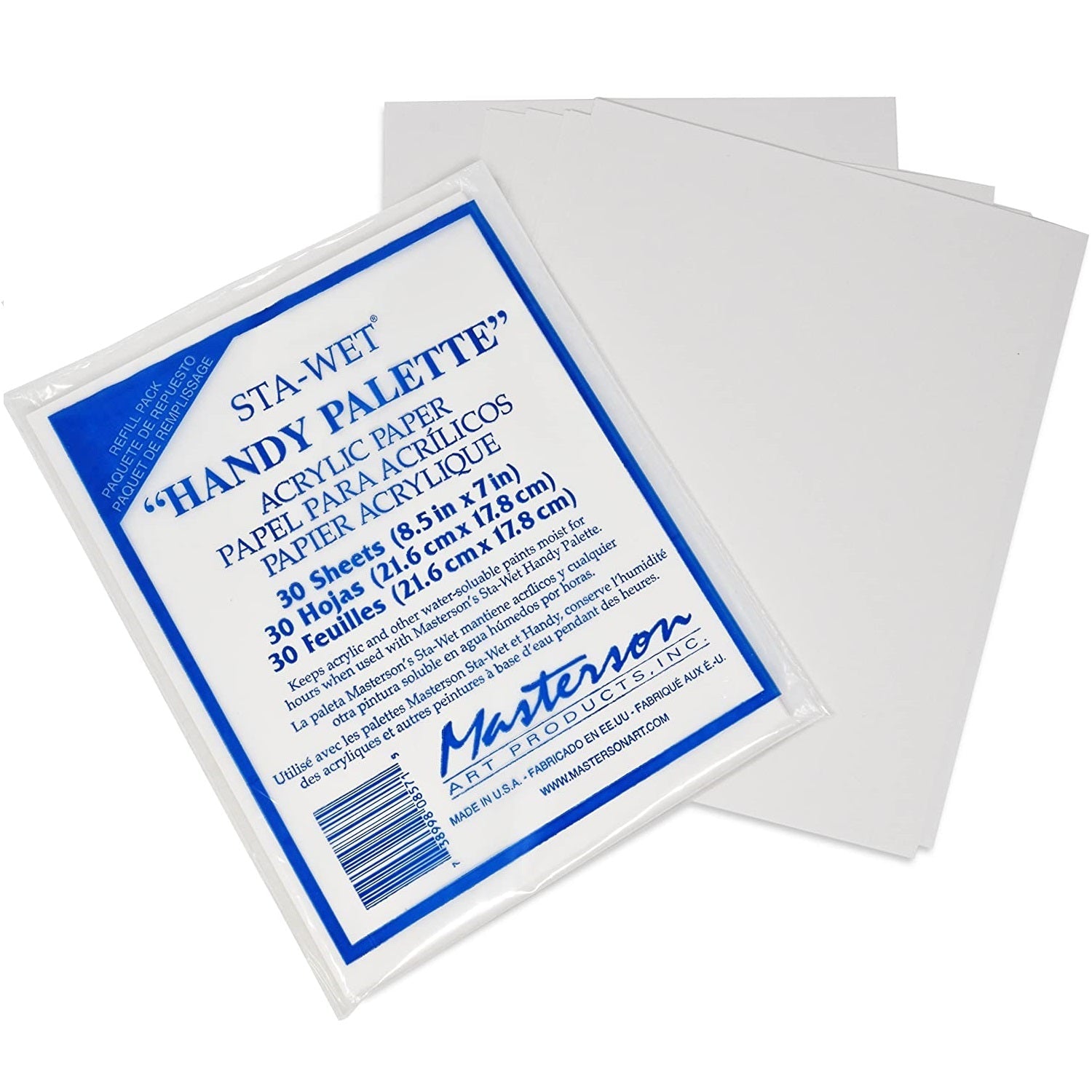 Masterson Sta - Wet® Handy Palette Acrylic Paper, 30 sheet Refill Pack
