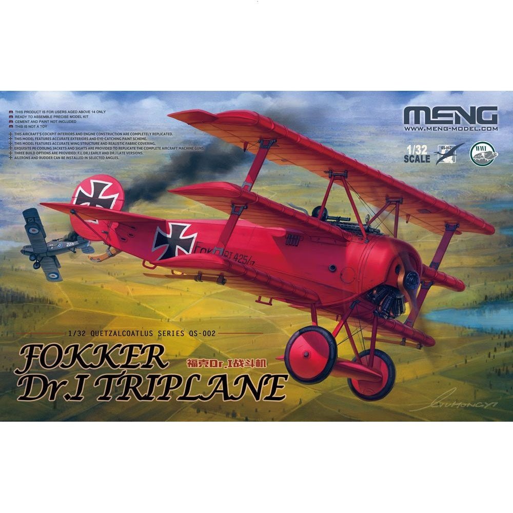 Meng Model Kits Fokker Dr.I "Red Baron" Triplane (New Tool) 1/32 Scale