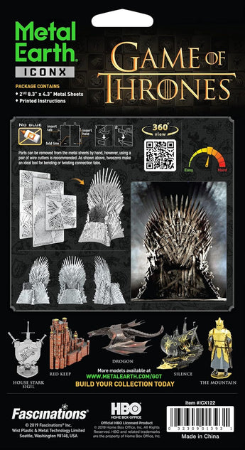 Metal Earth Premium Series Game of Thrones "Iron Throne" Metal Model Kit