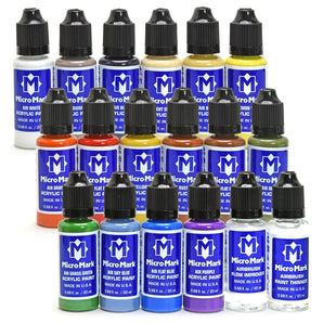 Micro-Mark Basic Color Acrylic Airbrush Paint Set