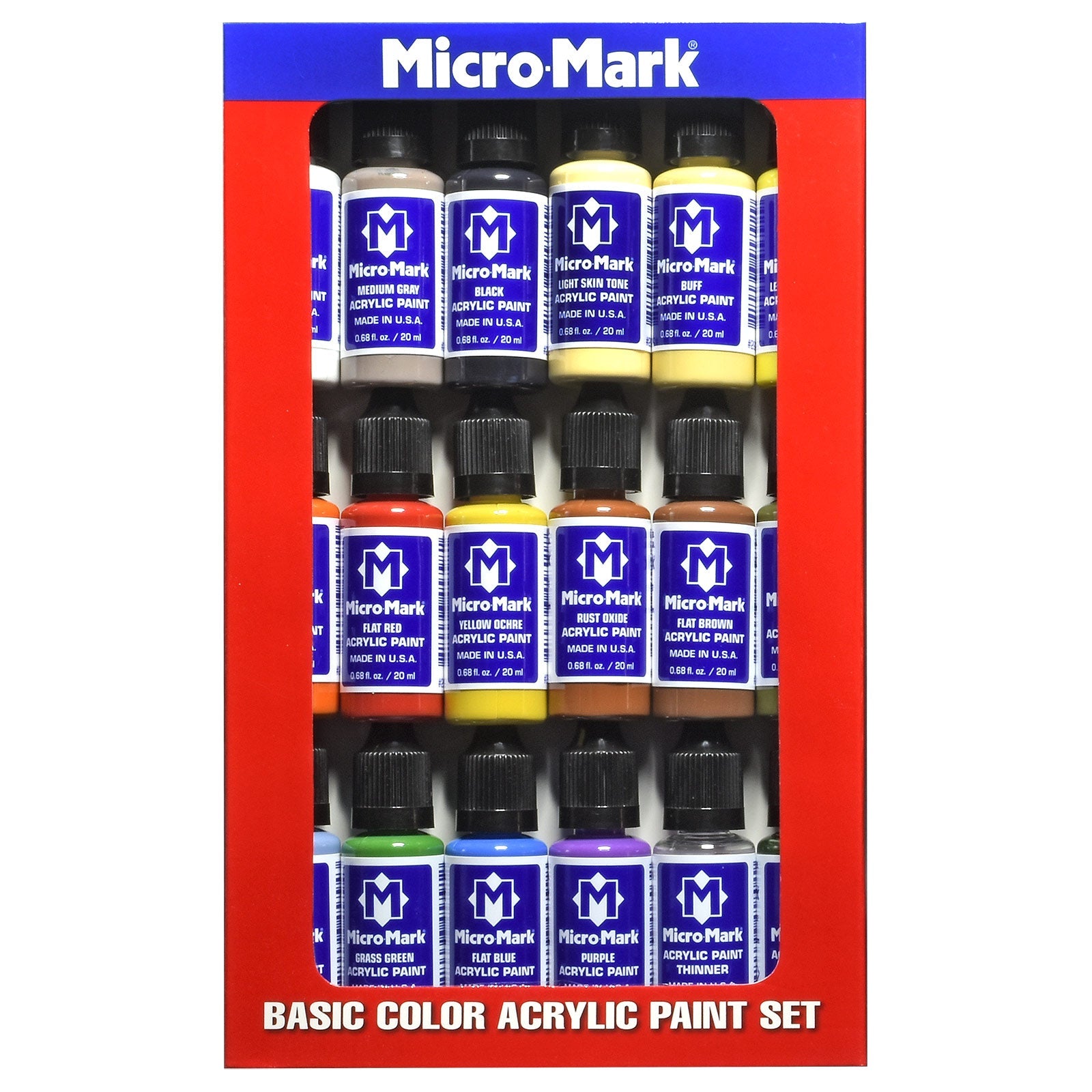 Micro - Mark Basic Color Acrylic Paint Set - Micro - Mark Acrylic Paint