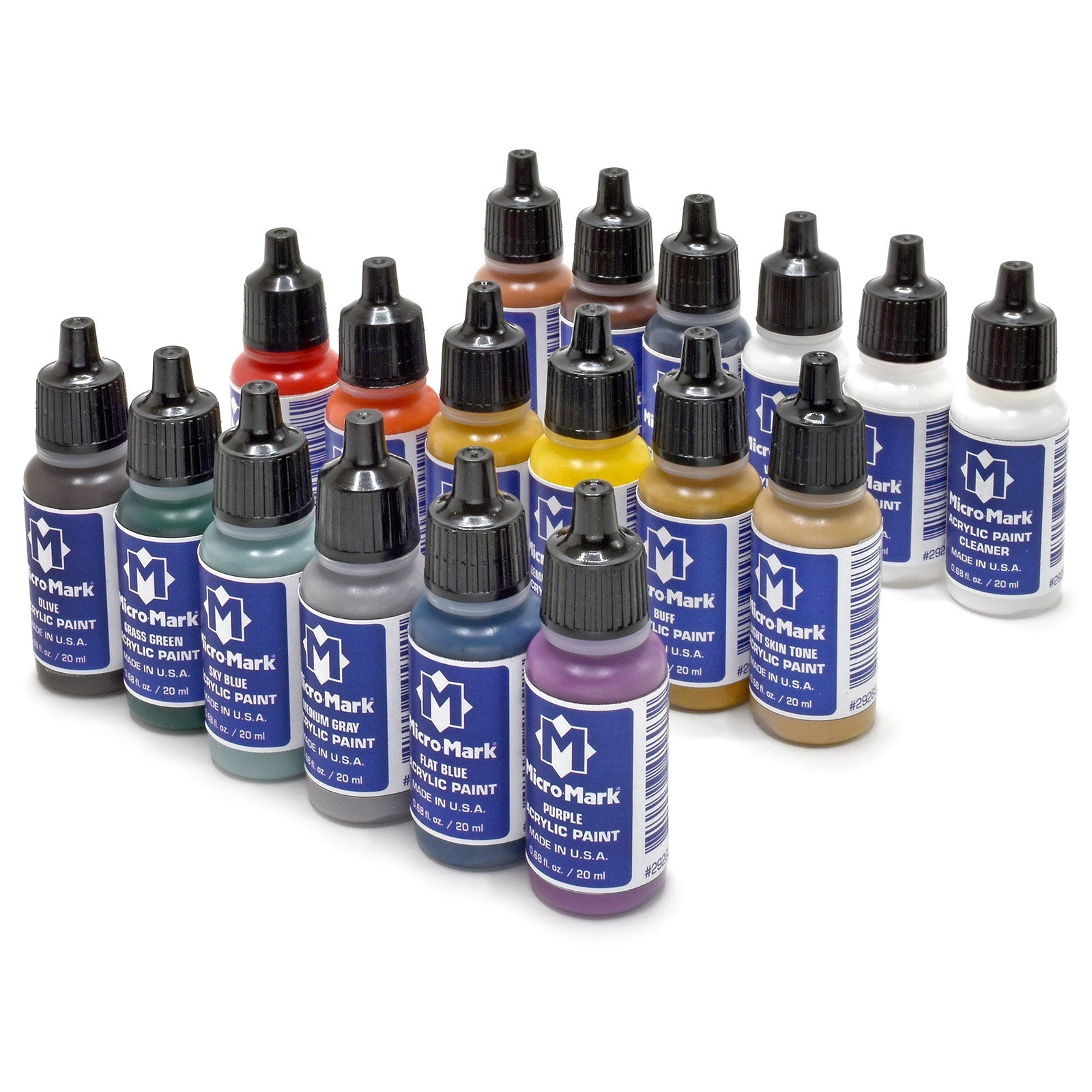 Micro-Mark Basic Color Acrylic Paint Set