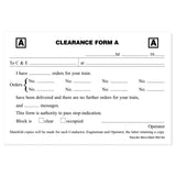 Clearance Form A (Pkg. of 5 Pads)