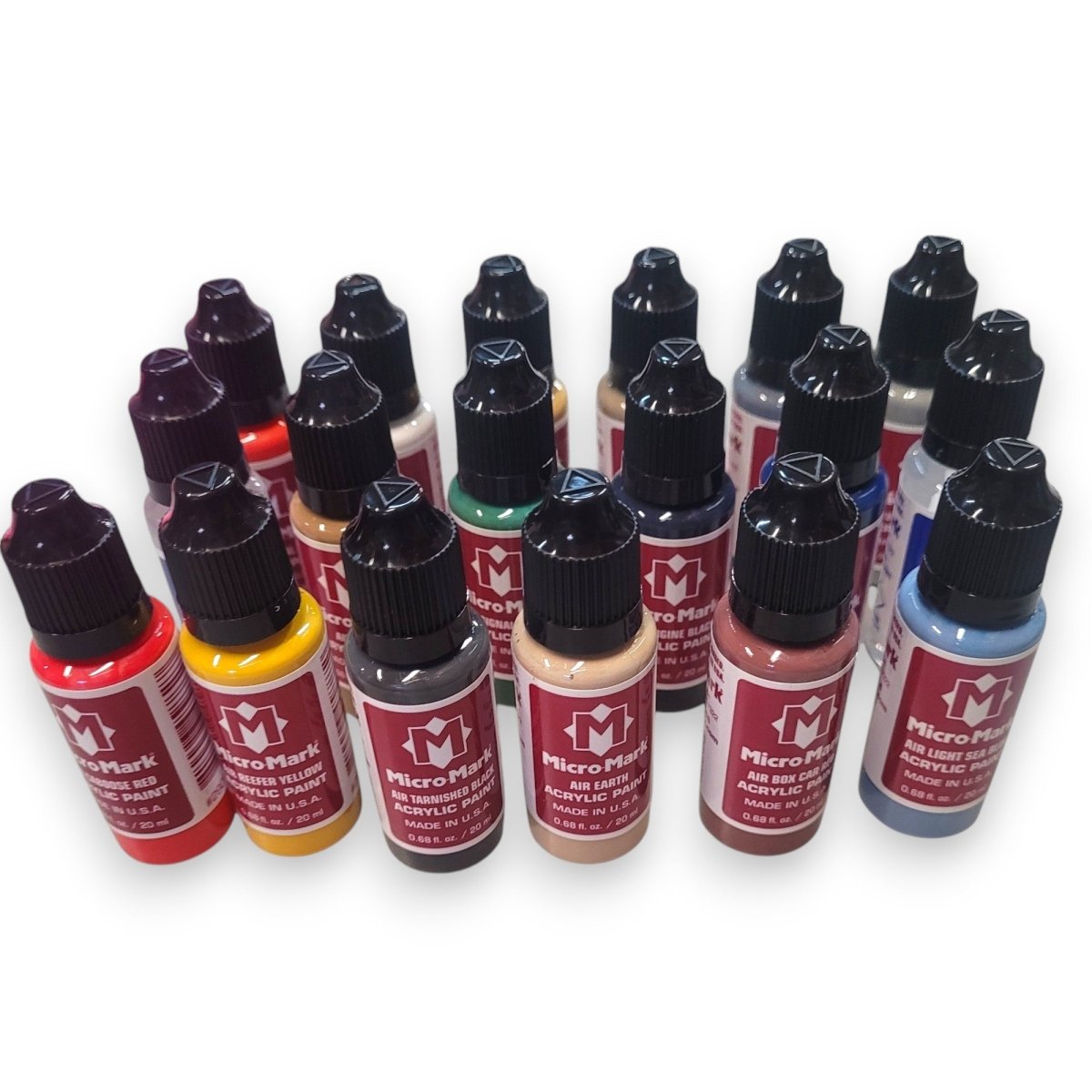 Model Train Colours Micro-Mark Railroad Model Air Color Paint Set, 18pc