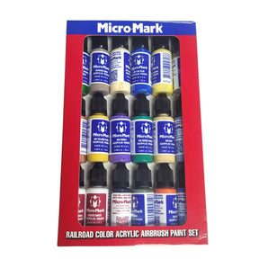 Micro - Mark Railroad Model Air Color Paint Set, 18pc