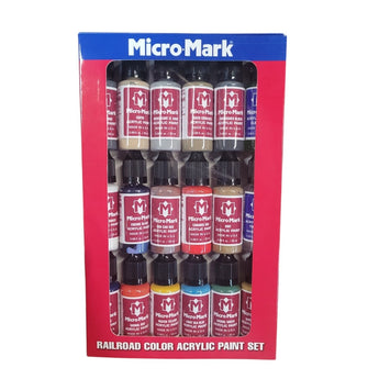 Micro - Mark Railroad Model Brush Color Paint Set, 18pc