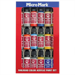 Micro - Mark Railroad Model Brush Color Paint Set, 18pc