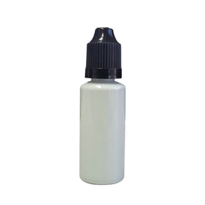 steel paint bottle with a black cap on a white background