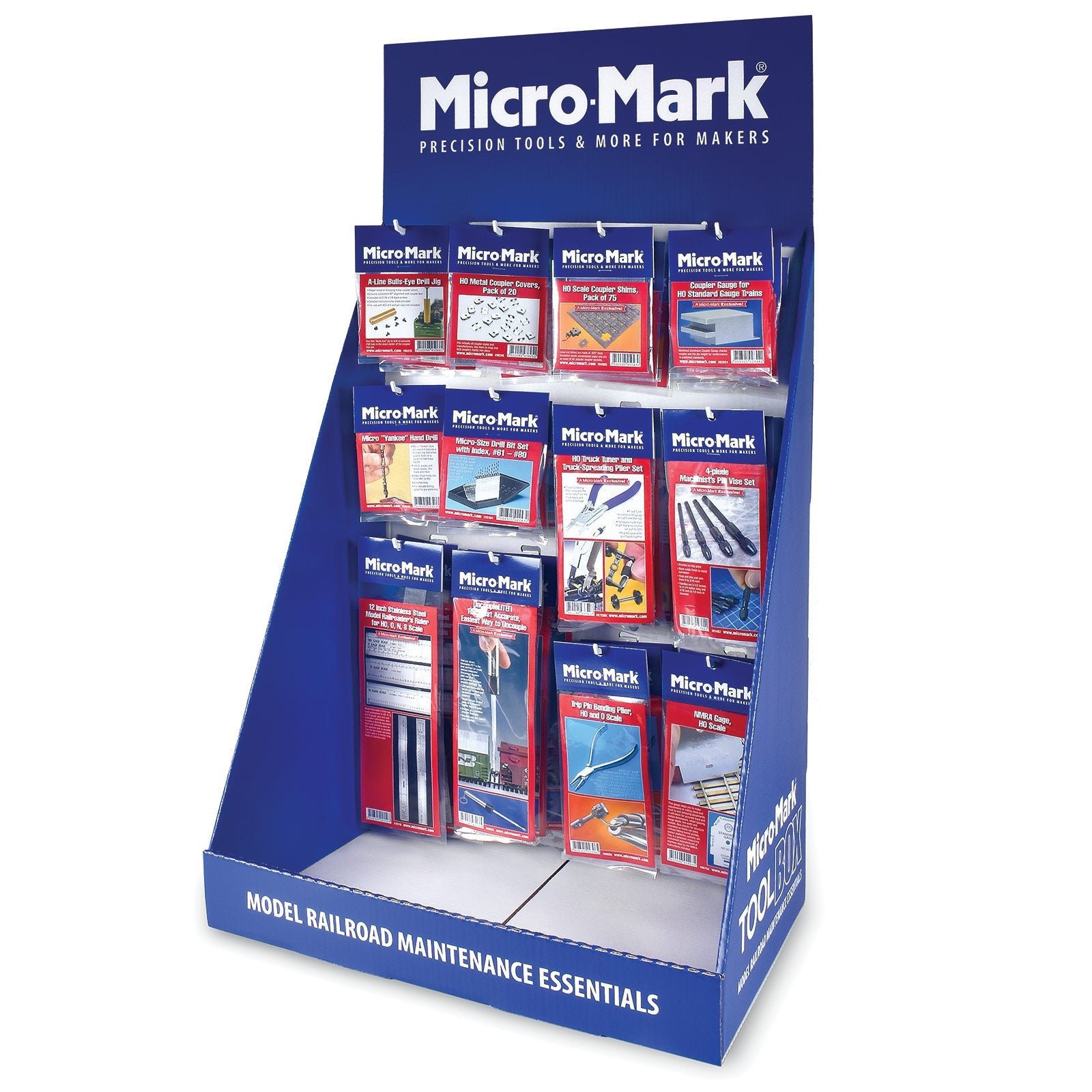 Micro - Mark ToolBox Model Railroad Maintenance Essentials Dealer Rack - Micro - Mark Scale Model Kits