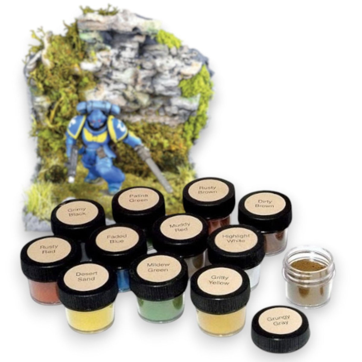 Powder Model Weathering Powders 12 Color Set | Model Pigment Powders | Micro-Mark