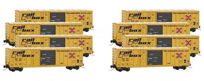 Micro - Trains® RailBox Boxcar 8 - Pack - Z Scale - Micro - Mark Model Trains, Rolling Stock, Z