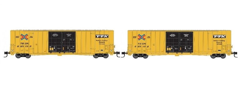 Micro - Trains® TTX 60' High Cube Box Car w/Double Plug Doors 2 - Car Runner Pack, N Scale - Micro - Mark Model Trains, Rolling Stock, Z