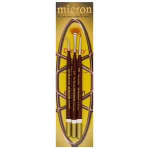 Micron Paint Brush Set #4 (includes Bent Liner 15/0, Fan Blender 3/0, Shader Flat 2/0)