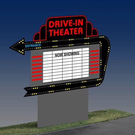 Miller Engineering Drive - In Theater Animated Neon Billboard - HO/O Scale