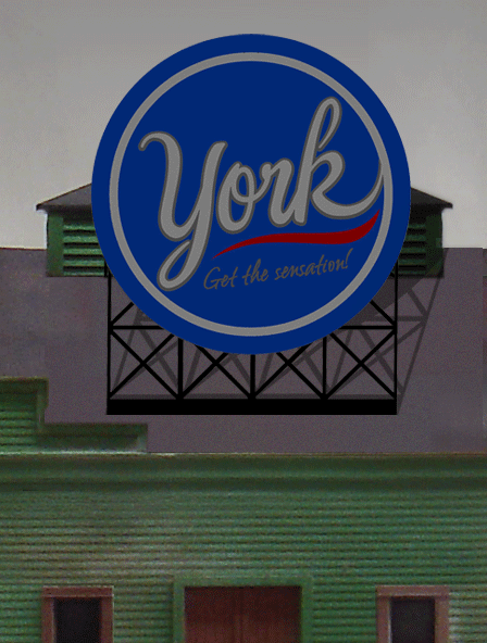 Miller Engineering York Animated Neon Billboard - HO/O Scale