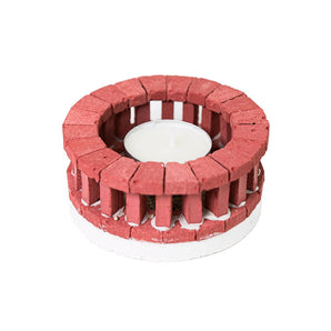 Mini Round Fireplace Kit, Red Brown