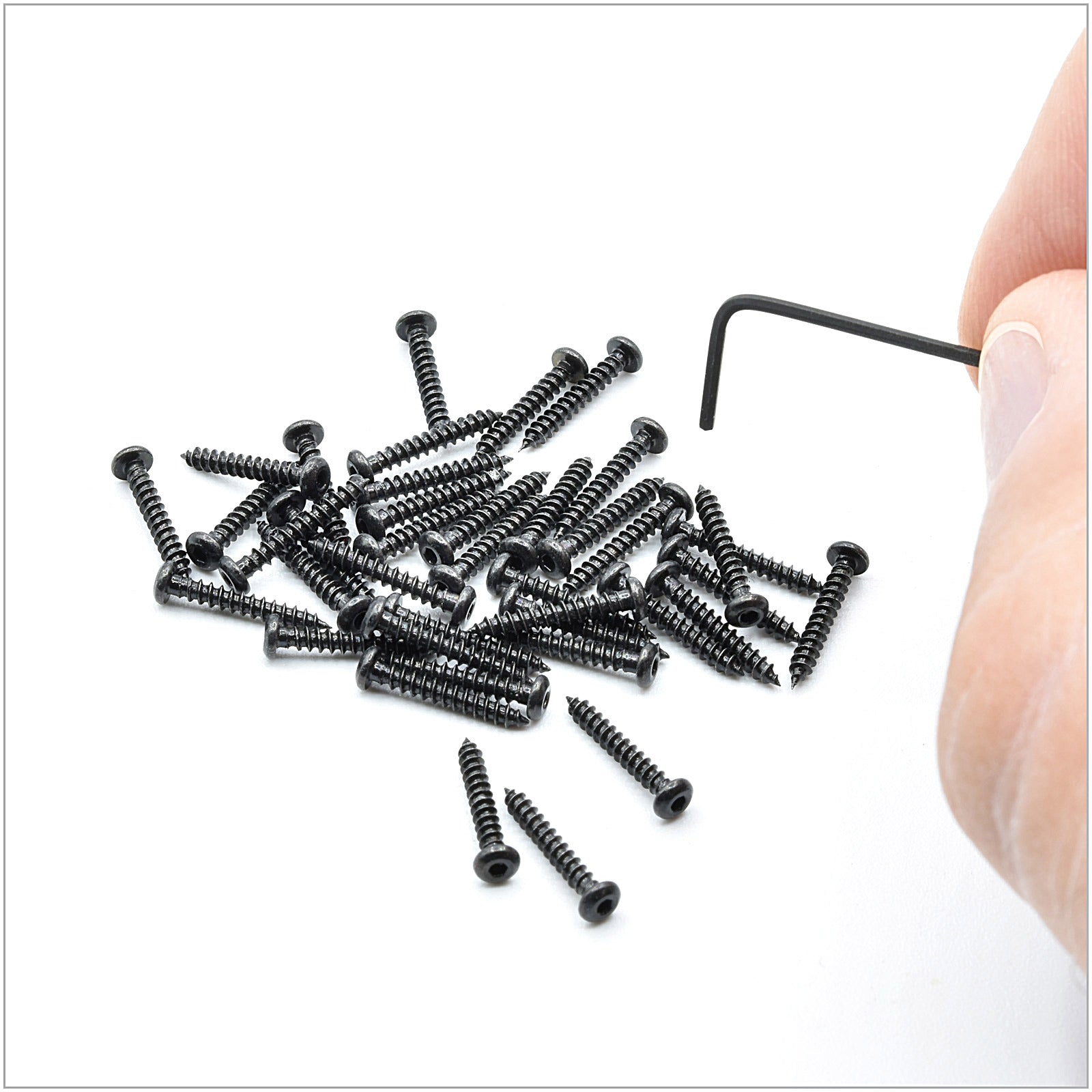Miniature Hex - Drive Button - Head Screws, #0x3/8", Pack of 40