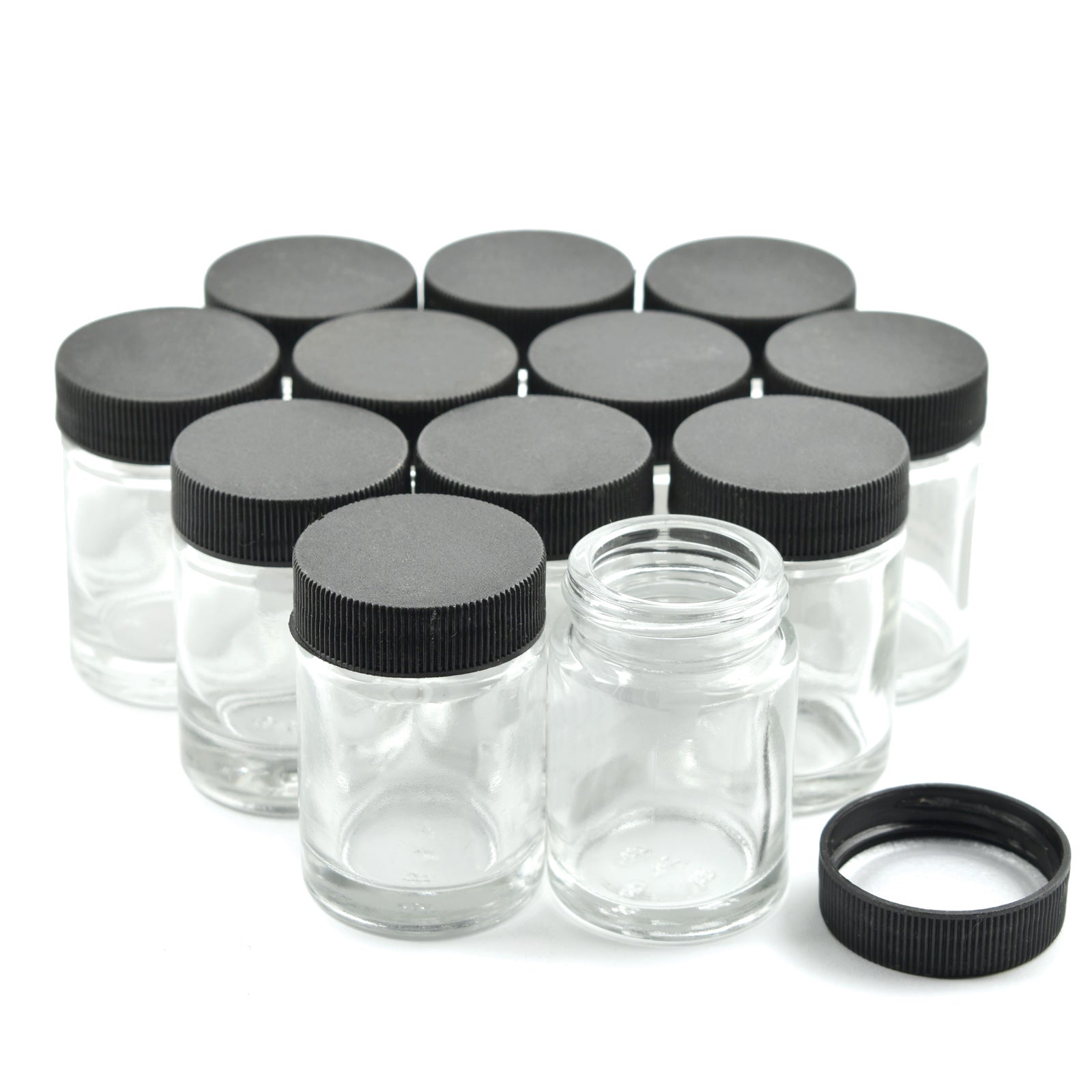 Multi - purpose Glass jars with Lids, 12 Pack - Micro - Mark Airbrush Accessories