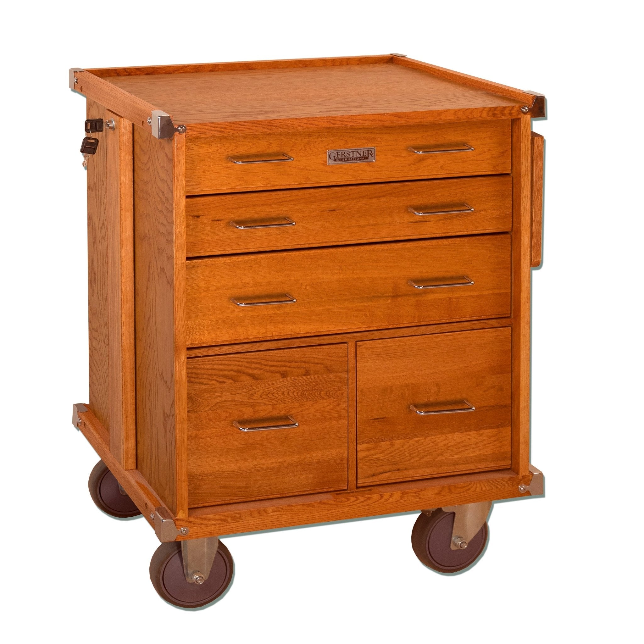 Oak 5 - Drawer Roller Cabinet, Bottom - Micro - Mark Organizers