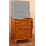 Oak 5 - Drawer Roller Cabinet, Bottom